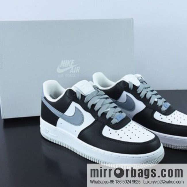 NK Air Force 1 Air Force One low-top sports and leisure board shoes black and white gray hook, item number FD9065-100
