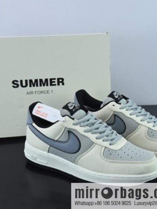 Air Force 1 \'07 Low QS \"Milk White/Fog Blue\" Air Force One \"patchwork canvas milk white fog blue\" low-top casual shoes, item number DG2296-020