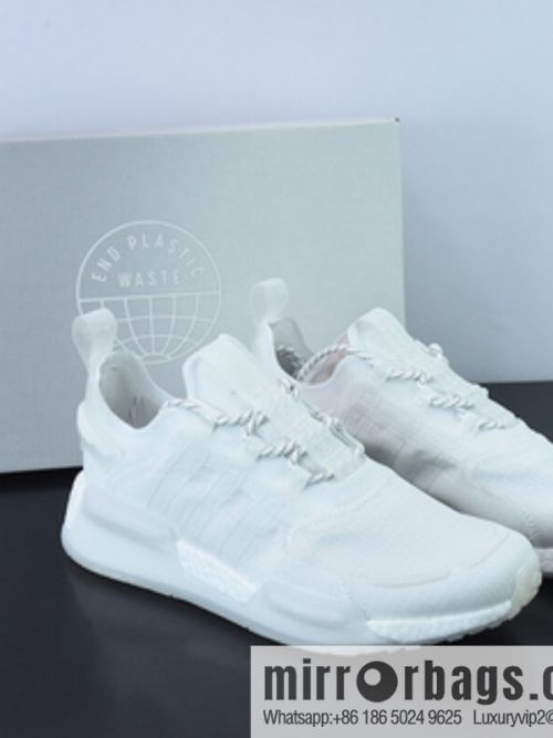 Adidas Adidas NMD_V3 Boost \"OG White\" Flying Weaving Low Top Popcorn Cushioning Versatile Casual Sports Running Shoes \"Pure White\" GX3374