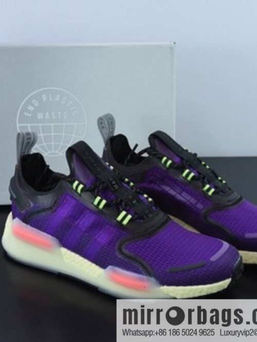 Adidas Adidas NMD_V3 Boost \"OG White\" Flying Weaving Series Low Top Popcorn Cushioning Versatile Casual Sports Running Shoes \"Purple Powder\" GW3062