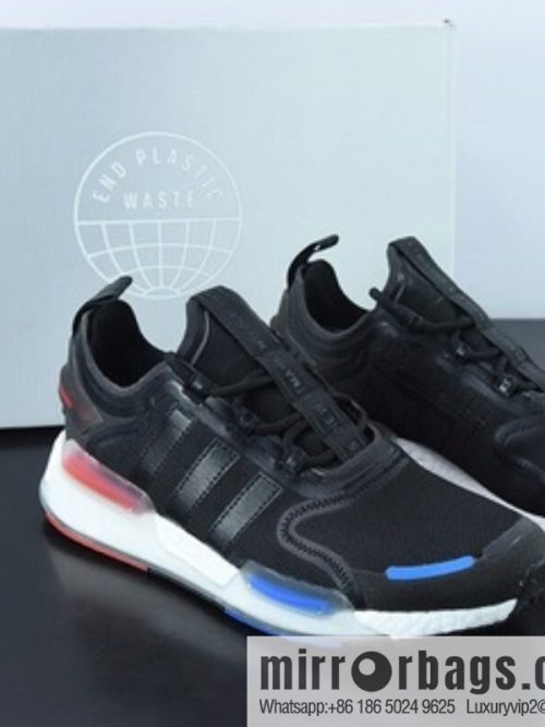 Adidas Adidas NMD_V3 Boost \"OG White\" Flying Weaving Low Top Popcorn Cushioning Versatile Casual Sports Running Shoes \"Black Red Blue\" GX3378