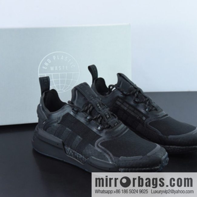 Adidas Adidas NMD_V3 Boost \"OG White\" Flying Weaving Low Top Popcorn Cushioning Versatile Casual Sports Running Shoes \"black\" GX3373