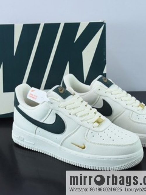 Nk Air Force 1 Low 07 canvas beige dark green gold mini double hook, Air Force One low-top board shoes Official item number: MN5696-309
