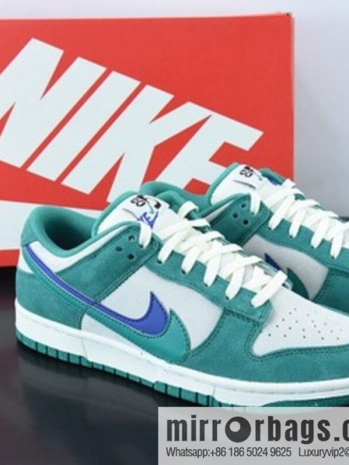 Nike SB Dunk Low SE \"85 Green Blue\" Dunk Series Low Help Leisure Sports Skateboard Shoes \"Suede Sail White Green Blue Double Hook\" Item Number: DO9457-101