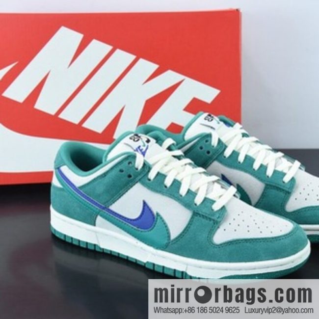 Nike SB Dunk Low SE \"85 Green Blue\" Dunk Series Low Help Leisure Sports Skateboard Shoes \"Suede Sail White Green Blue Double Hook\" Item Number: DO9457-101