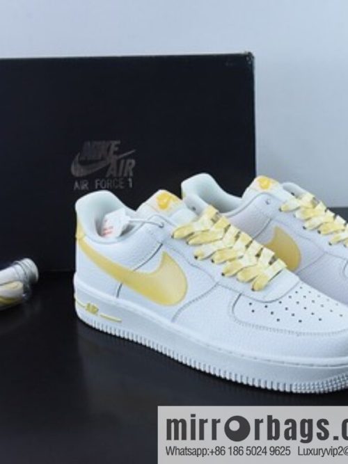 Nk Air Force 1 \'07 Low White and Yellow, Classic Versatile Low Help Air Force One, Item Number DV3505-101