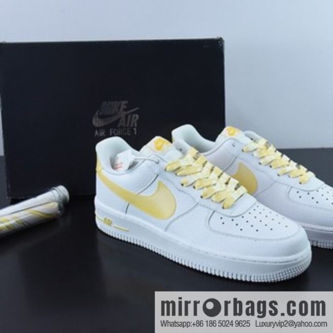 Nk Air Force 1 \'07 Low White and Yellow, Classic Versatile Low Help Air Force One, Item Number DV3505-101