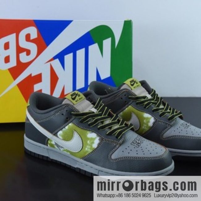 HUF x Nk SB Dunk Low NYC joint model, gray-green SB low-top sports and leisure shoes, item number: FD8775-002