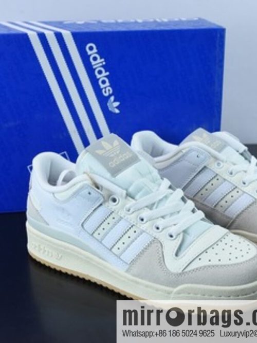 Adidas Clover Originals Forum 84 Low Roman series velcro low-top Vintage lace-up versatile casual sports board shoes \"sand gray raw rubber sole\" FY7998