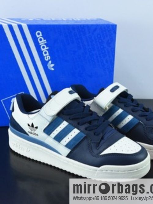 Originals Forum 84 Low Roman series velcro low-top Vintage lace-up versatile casual sports shoes \"Navy blue denim blue beige\" Item number: GX2162