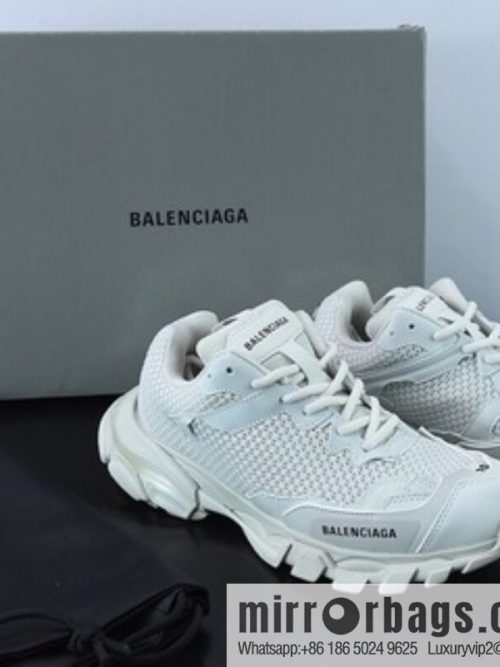 Balenciaga BALENCIAGA Track Trainers 3.0 generation simple version series low-top Vintage wild running dad style versatile leisure sports jogging shoes \"mesh white gray black LOGO\" 700873 W5RF8 2100