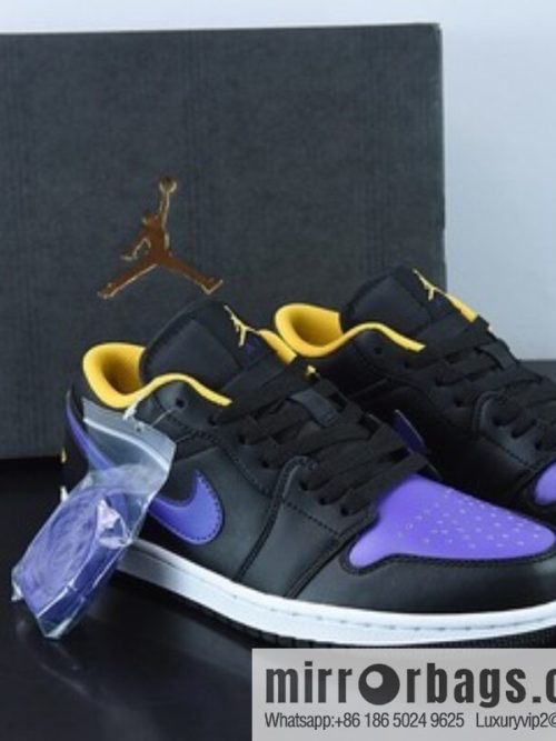 Air Jordan 1 Low \"Dark Concord\" AJ1 Joe 1 Black and Blue Low Top Casual Board Shoes Basketball Shoes 553558-075