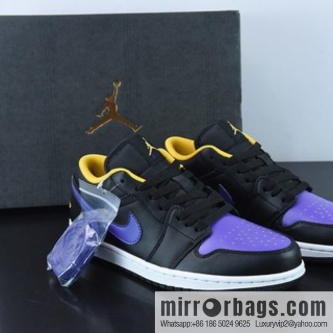 Air Jordan 1 Low \"Dark Concord\" AJ1 Joe 1 Black and Blue Low Top Casual Board Shoes Basketball Shoes 553558-075