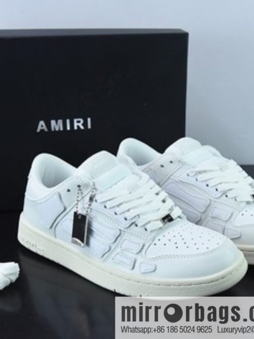AMIRI Skel Top Hi Sneakers Skeleton Low Top Board Shoes, Pure White