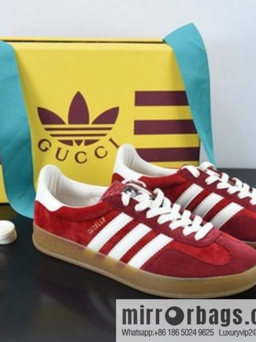 Gucci Gucci x German sports brand Adidas Originals Gazelle \"Esquisite Gucci\" Antelope collection red velvet