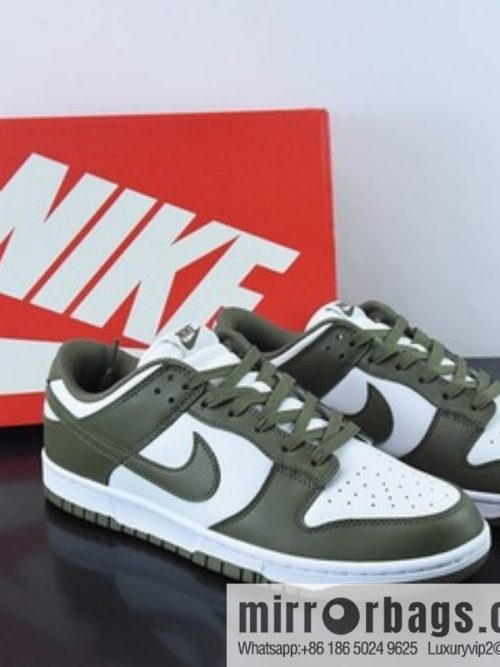 Nike Dunk Low \"Medium Olive\" white olive green low-top casual board shoes, item number: DD1503-120