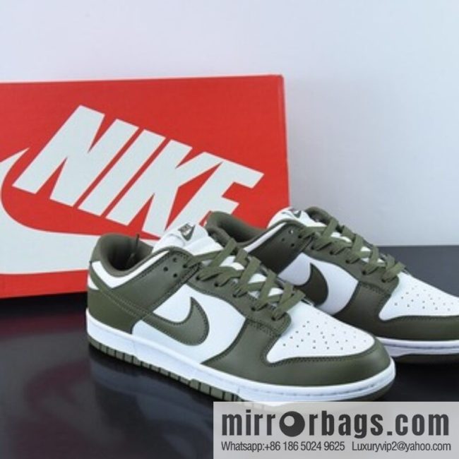 Nike Dunk Low \"Medium Olive\" white olive green low-top casual board shoes, item number: DD1503-120