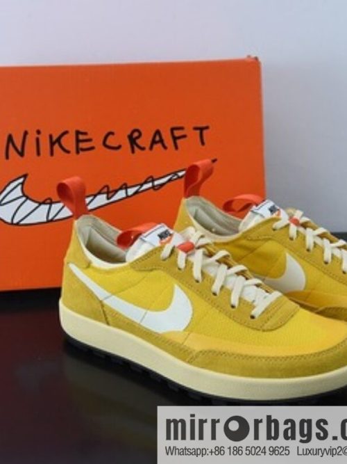 Tom Sachs x Craft General Purpose Shoes \"Yellow\" Astronaut 4.0 Universal Series Low Top Classic Vintage Casual Sneakers \"Moon Earth Yellow White Red\" DA6672-700