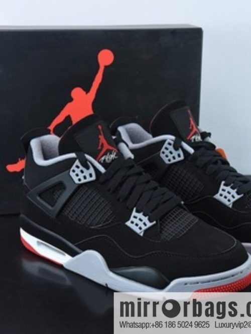 Air Jordan 4 AJ4 Jordan 4th generation basketball shoes/black and red, bull low-top men\'s basketball shoes, size: 308497-060