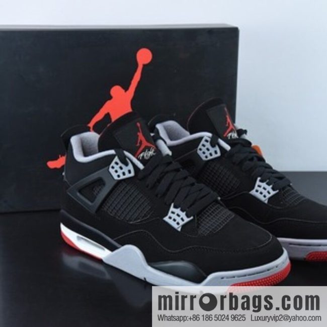 Air Jordan 4 AJ4 Jordan 4th generation basketball shoes/black and red, bull low-top men\'s basketball shoes, size: 308497-060
