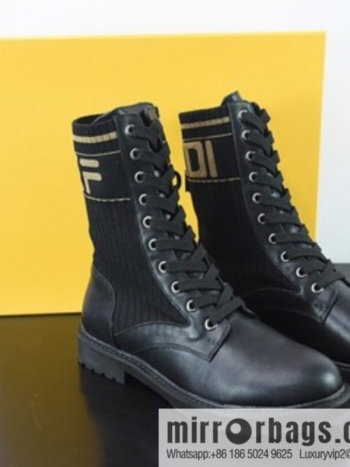 Fendi knit stretch martin boots