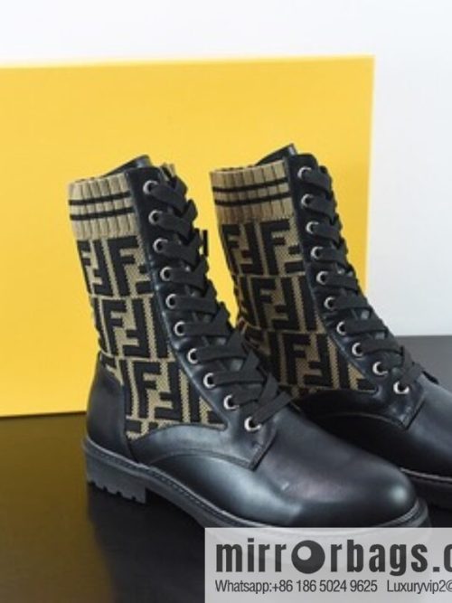 Fendi knit stretch martin boots