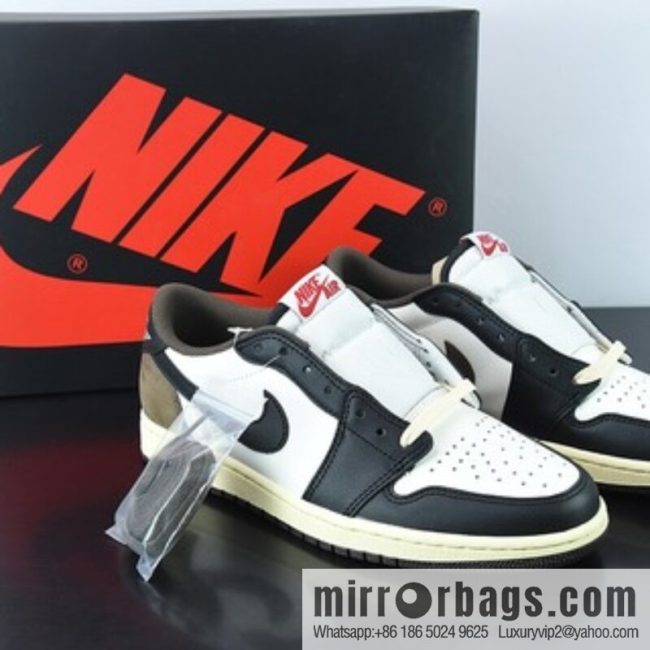 Air Jordan 1 small ts black and white brown Low Dark Mocha low top mocha board shoes, item number: cq4277-105