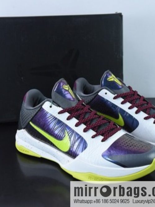 Nike Zoom Kobe 5 ZK5 clown white purple green Kobe 5 generation sneakers s2 pure Original small 0.5-1 size, item number: CD4991-100