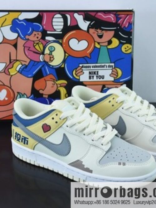 NK Dunk SB Low custom color scheme video game pixel By You exclusive custom personalized shoes, item number: DD1236-563