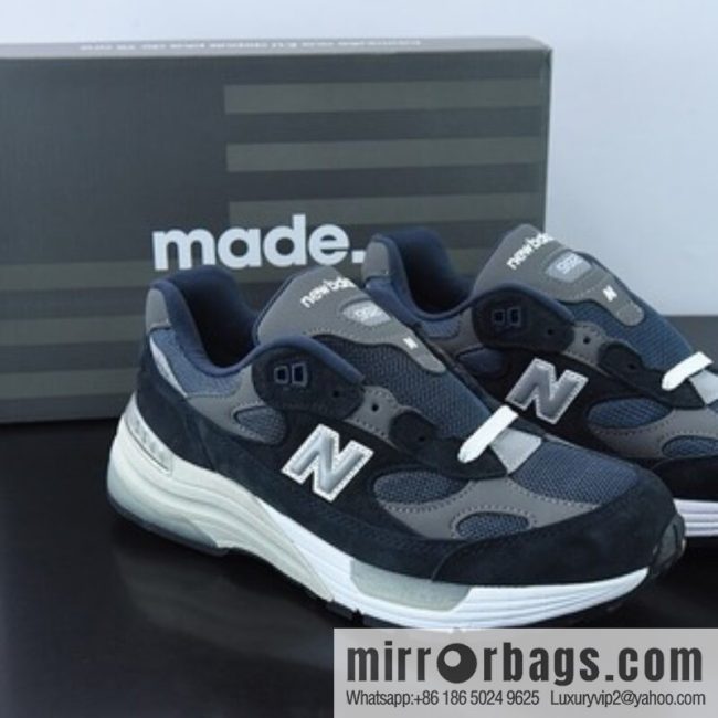 New Balance M992GG New Balance NB992 President Vintage Jogging Shoes, Navy Blue, Correct 3M Reflective