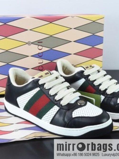Gucci Gucci small dirty shoes series Distressed Screener sneakers classic prototype Vintage versatile old small dirty shoes
