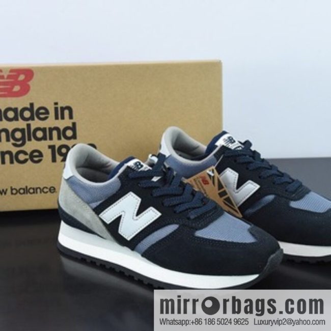 NB New Balance MADE UK 730 series low-top Vintage casual sports jogging shoes \"navy blue gray blue\" M730NNG