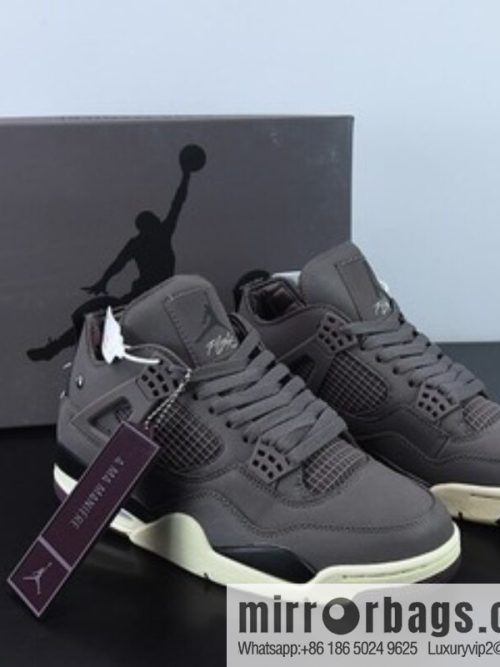 Ma Maniére x Air Jordan 4 \"Violet Ore\" AJ4 Joe 4 joint men\'s sneakers burgundy item number: DV6773-220
