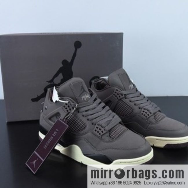 Ma Maniére x Air Jordan 4 \"Violet Ore\" AJ4 Joe 4 joint men\'s sneakers burgundy item number: DV6773-220