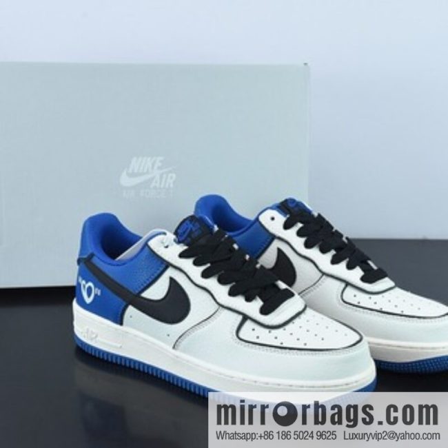 Nike Air Force 1 Low 07 meters blue and black, Valentine\'s Day Unisex sneakers of the same style, item number: AL2236 300