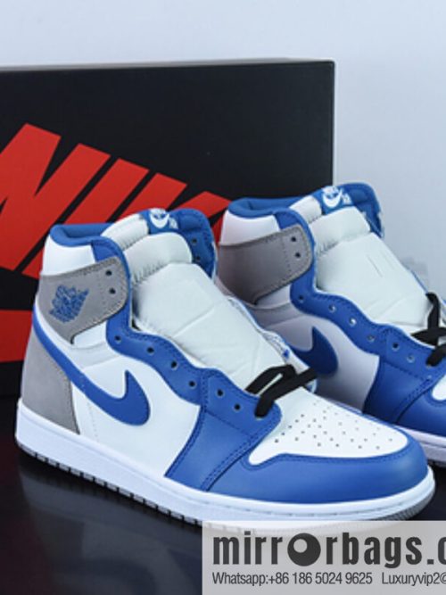 Air Jordan AJ1 Retro High new color scheme \"white gray blue\" high-top Unisex basketball shoes of the same style, item number: DZ5485-410