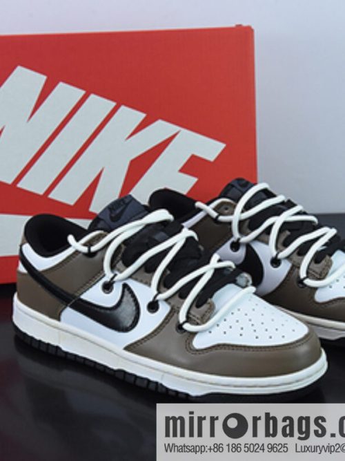 Nike SB Dunk Low Lot \"Reversal Mocha\" Dunk \"Mocha Brown Black and White Strap\" DJ6188-002