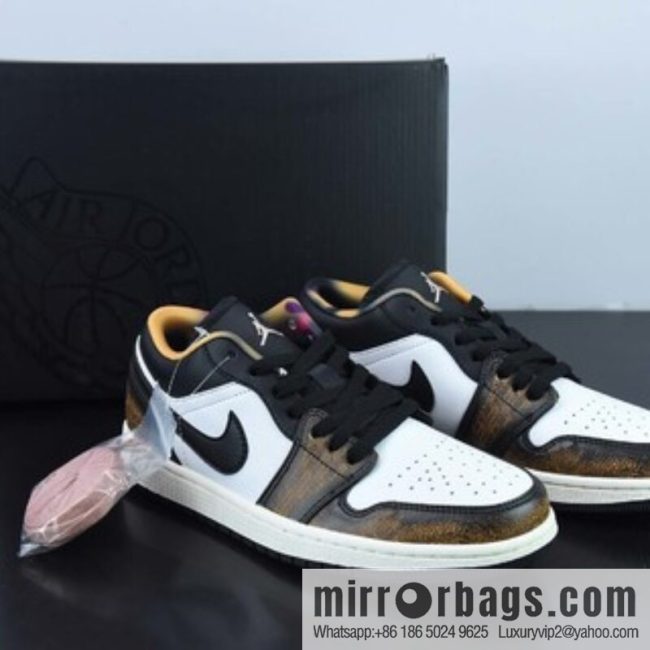 Air Jordan 1 Low \"Wear Away\" AJ1 Joe 1 Wear and old, low-top basketball shoes DQ8422-001