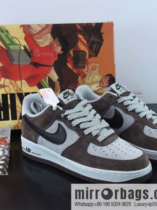 AKIRA × Nike Air Force 1 Low \'07 Mocha Black, Gypsy color scheme Air Force No. 1 low-top casual board shoes, item number: DC3366-323
