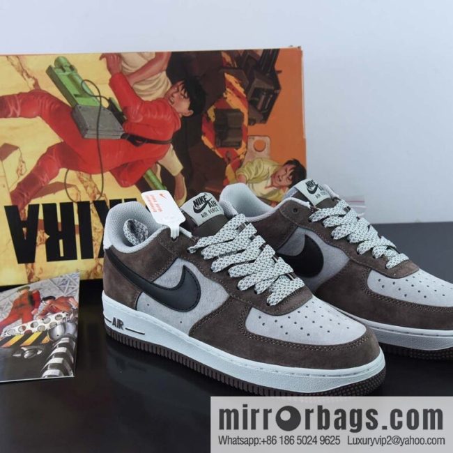 AKIRA × Nike Air Force 1 Low \'07 Mocha Black, Gypsy color scheme Air Force No. 1 low-top casual board shoes, item number: DC3366-323