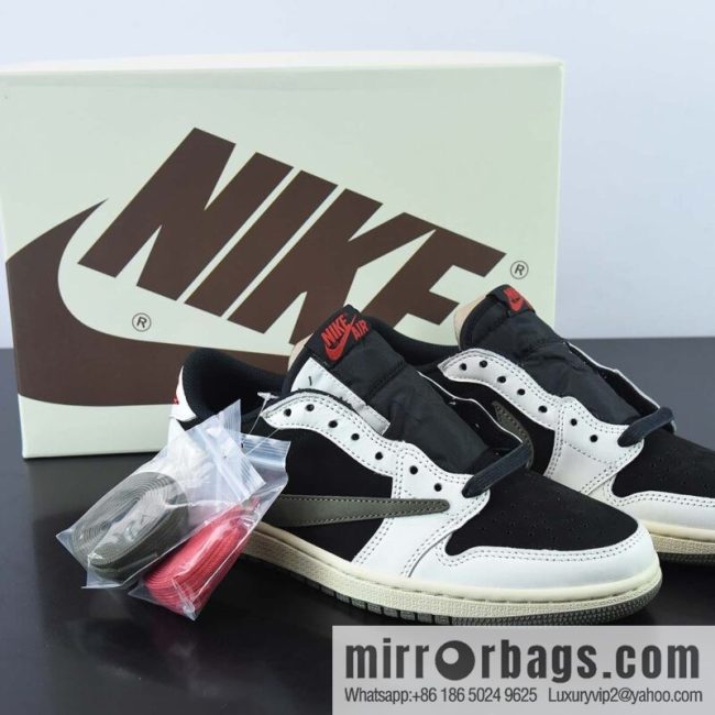 Travis Scott x Nike Wmns Air Jordan 1 Low OG SP \"Olive\" AJ1S joint inversion panda olive green Jordan item number: DZ4137-106