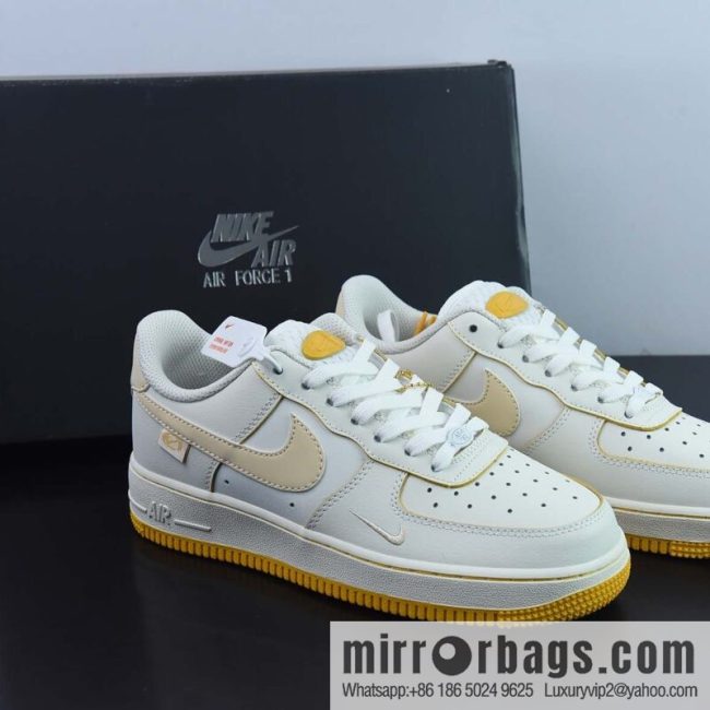 Nike Air Force 1 AF1 Air Force One/low-top, beige embroidery low-top casual board shoes, item number: FB1839-222