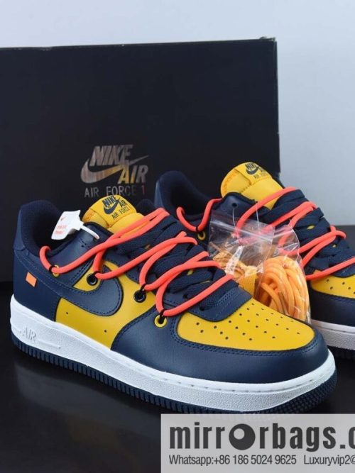 Nike Air Force 1 \'07 Low Yellow and Blue Strap Deconstruction, Air Force One Leisure Sports Board Shoes Item Number: CV1724-116