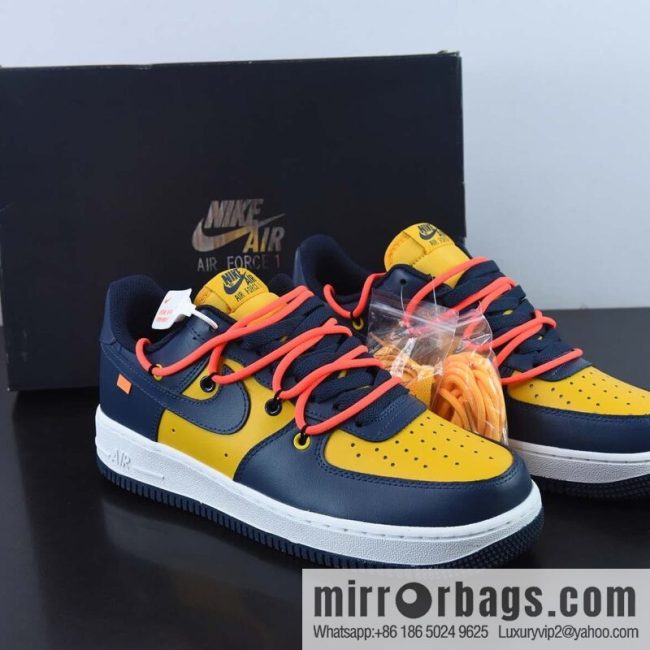 Nike Air Force 1 \'07 Low Yellow and Blue Strap Deconstruction, Air Force One Leisure Sports Board Shoes Item Number: CV1724-116