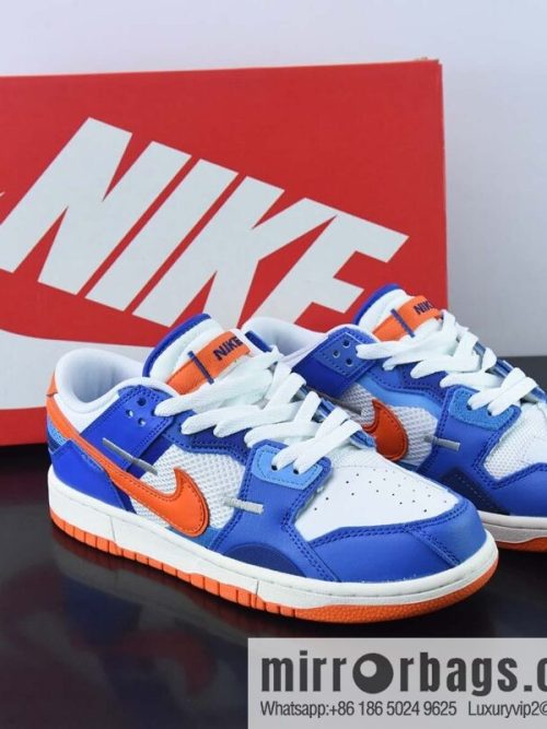 Nk Dunk Scrap Splicing Stitching Low Top Skating Shoes Blue White Orange Knicks Stitching Monster, Item Number: DM0128-100