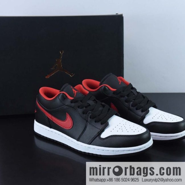 Air Jordan 1 Low \"White Toe\" AJ1 Joe 1 Small black and red toes, low-top basketball shoes 553558-063