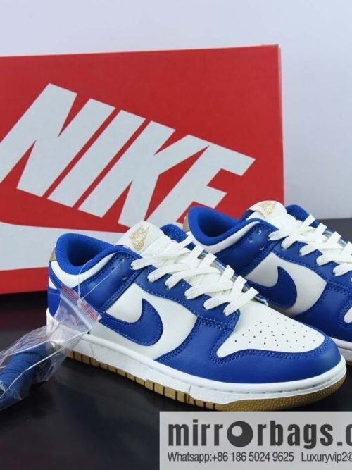 Nike SB Dunk Low \"Gold Blue\" Slam Dunk Series Low Help Leisure Sports Skateboard Shoes \"White Treasure Blue Gold\" Item Number: FB7173-141