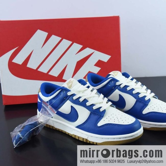 Nike SB Dunk Low \"Gold Blue\" Slam Dunk Series Low Help Leisure Sports Skateboard Shoes \"White Treasure Blue Gold\" Item Number: FB7173-141