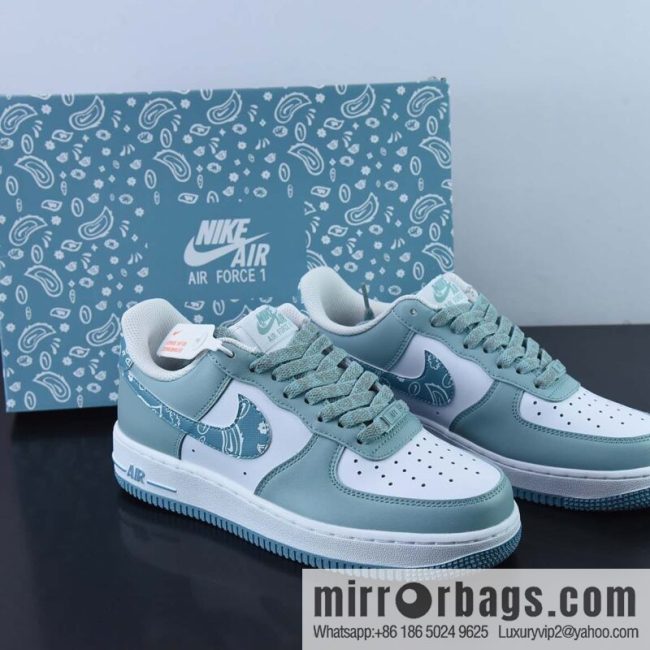 Nike Air Force 1 Low \'07 white blue cashew flower color scheme Air Force No. 1 low-top casual board shoes Item number: XM9612-092