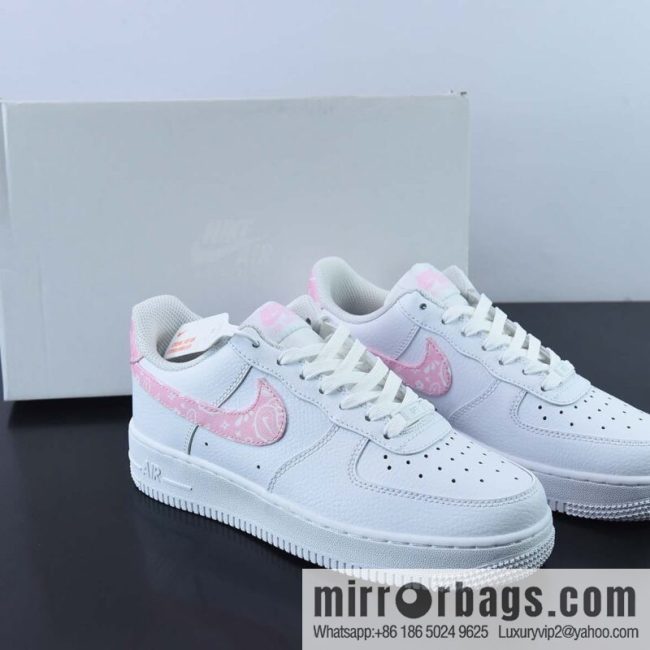 Nike Air Force 1 \'07 Low White Pink Cashew Flower, Air Force No. 1 Low Top Leisure Sports Board Shoes Item Number: DJ9942-106